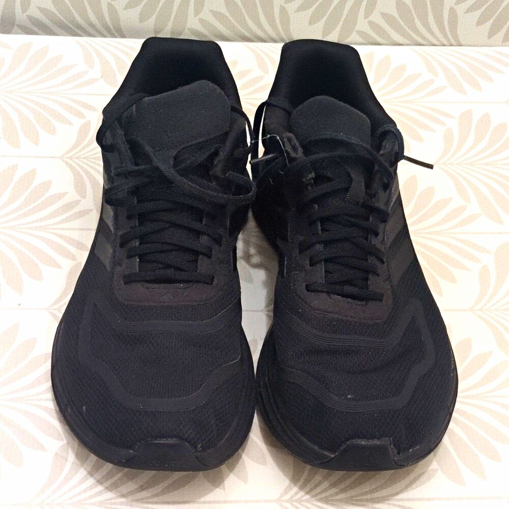 adidas Duramo 10 Wide Men’s Low Top Lace-Up Sneakers Triple Black US 9 GY3856